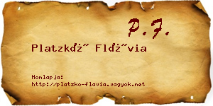 Platzkó Flávia névjegykártya